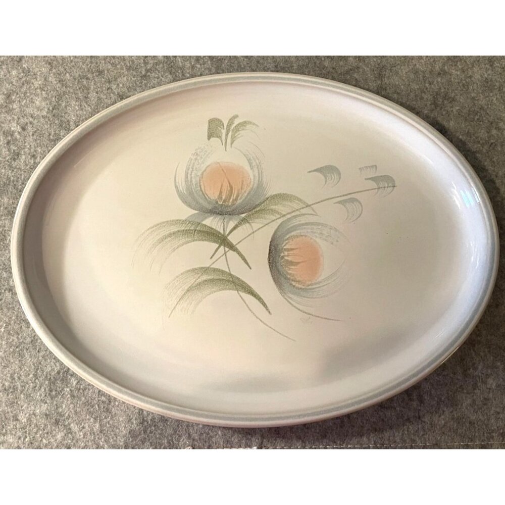 Vintage Denby Oval 12.5" Platter Whisper Design  # 2598